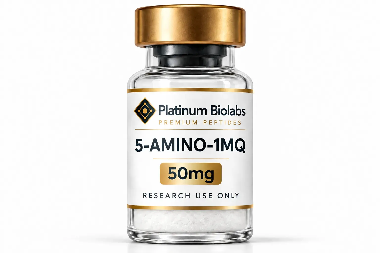 Buy 5-Amino-1MQ 50mg — premium research peptide vial 5-Amino-1MQ 50mg research peptide vial — 99%+ purity, third-party tested, made in the USA