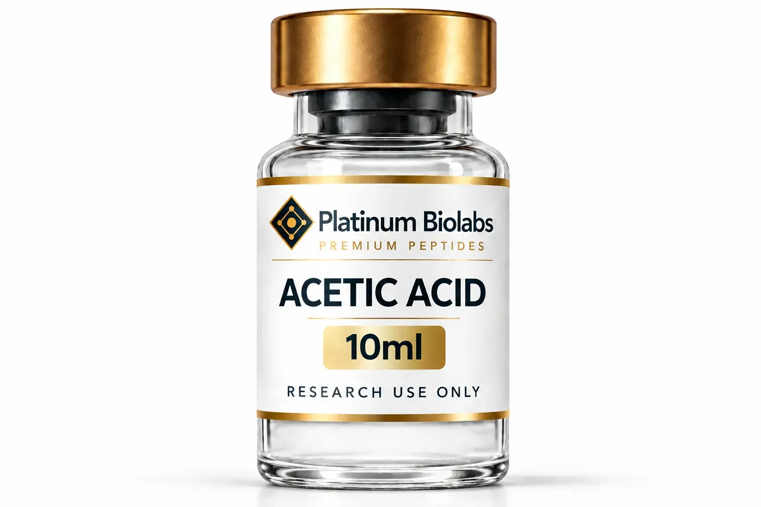 Buy Acetic Acid 10mL — premium research peptide vial Acetic Acid 10mL research peptide vial — 99%+ purity, third-party tested, made in the USA