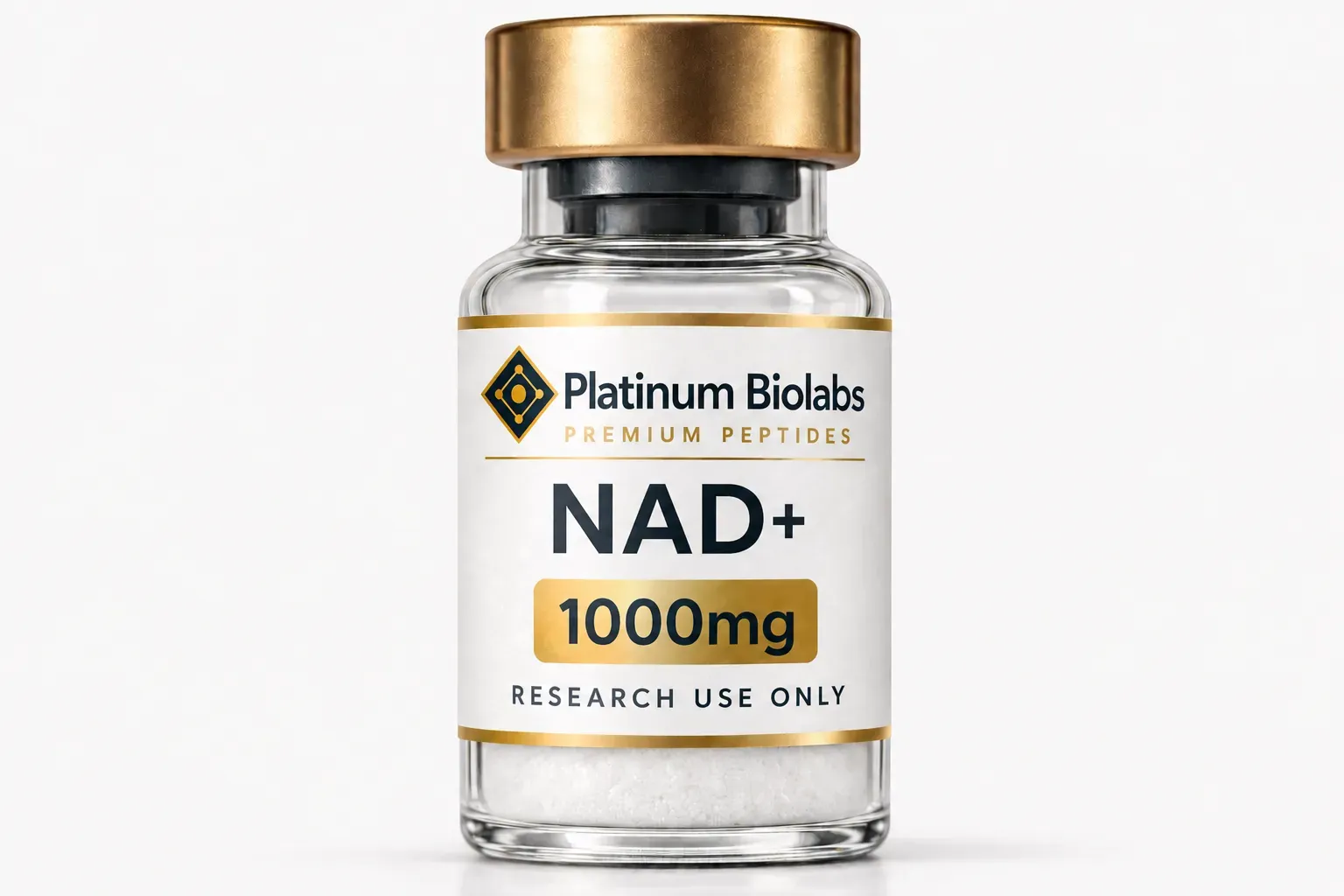 Longevity Stack research peptide vial — 99%+ purity, third-party tested, made in the USA