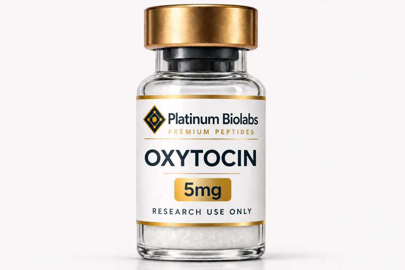 Oxytocin 5mg research peptide vial — 99%+ purity, third-party tested, made in the USA