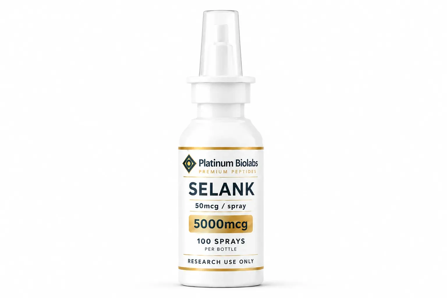Selank Nasal Spray research peptide — 99%+ purity, third-party tested, made in the USA